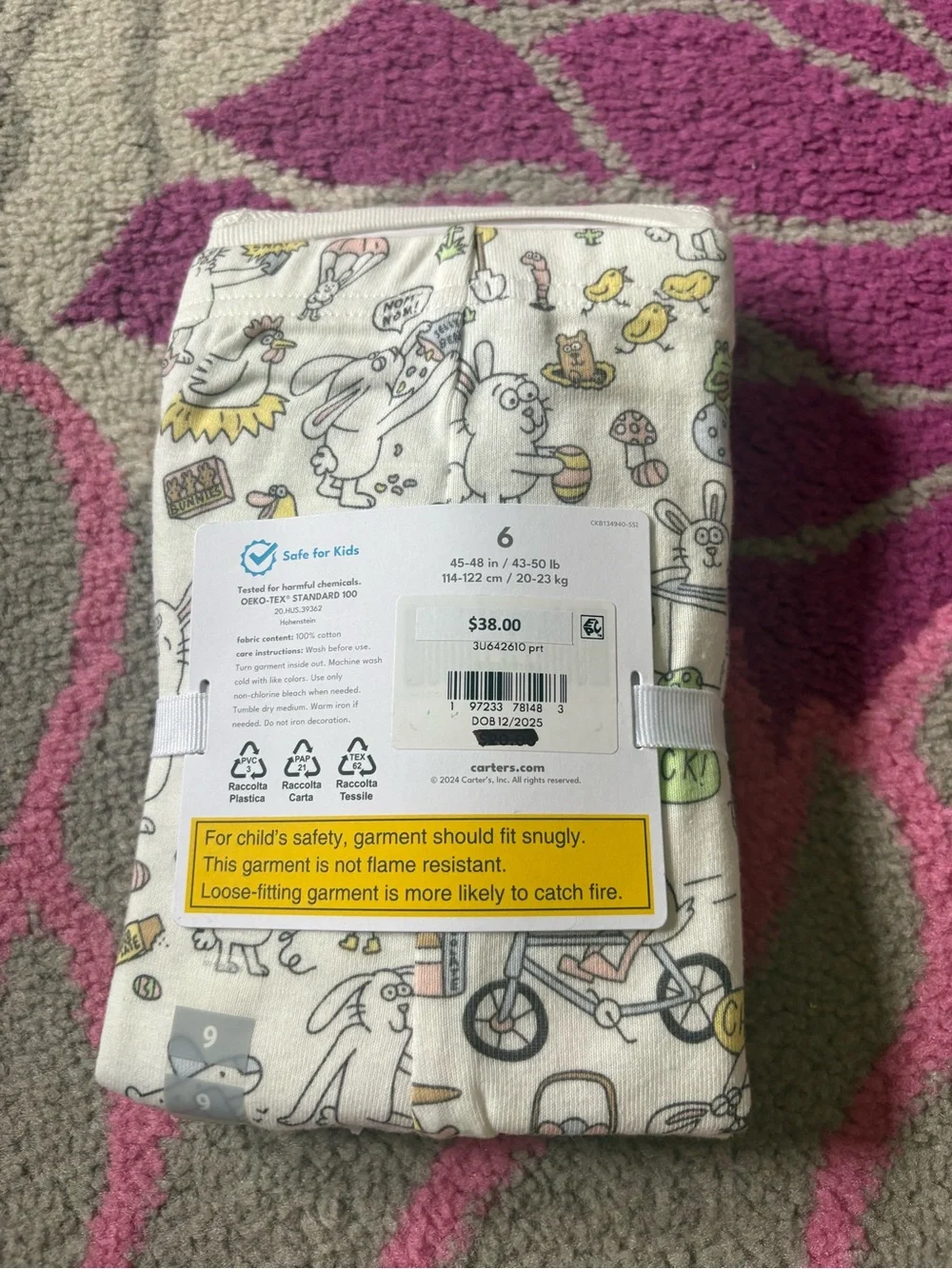 Carters Spring Easter Bunny Animal Pajama Set